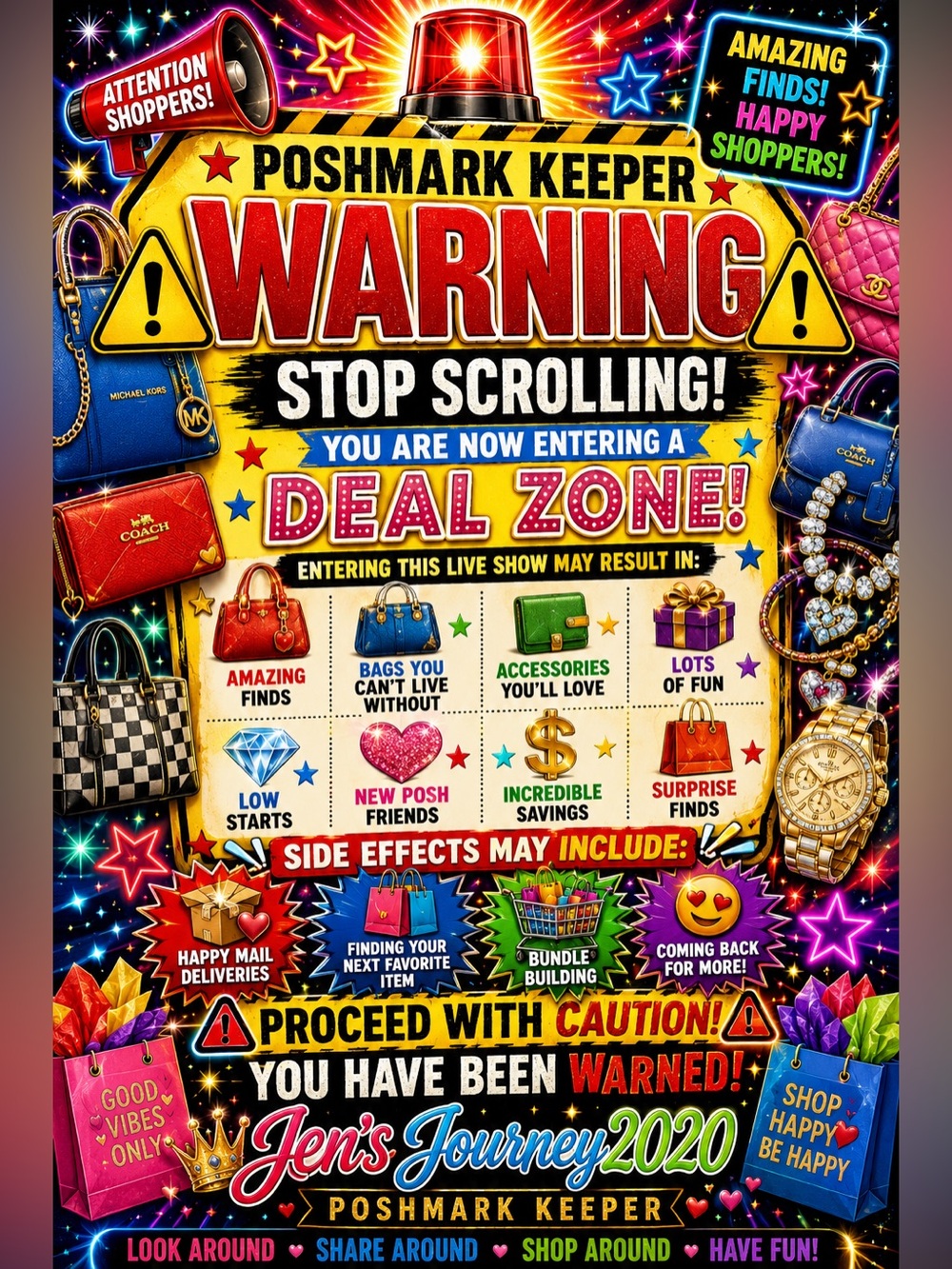 8/4 Unlisted Warning Stop Scrolling! Colorful Promotional Poster - Jensjourney